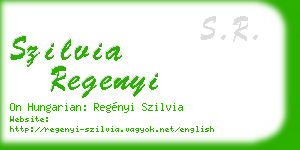 szilvia regenyi business card