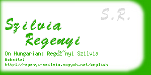 szilvia regenyi business card